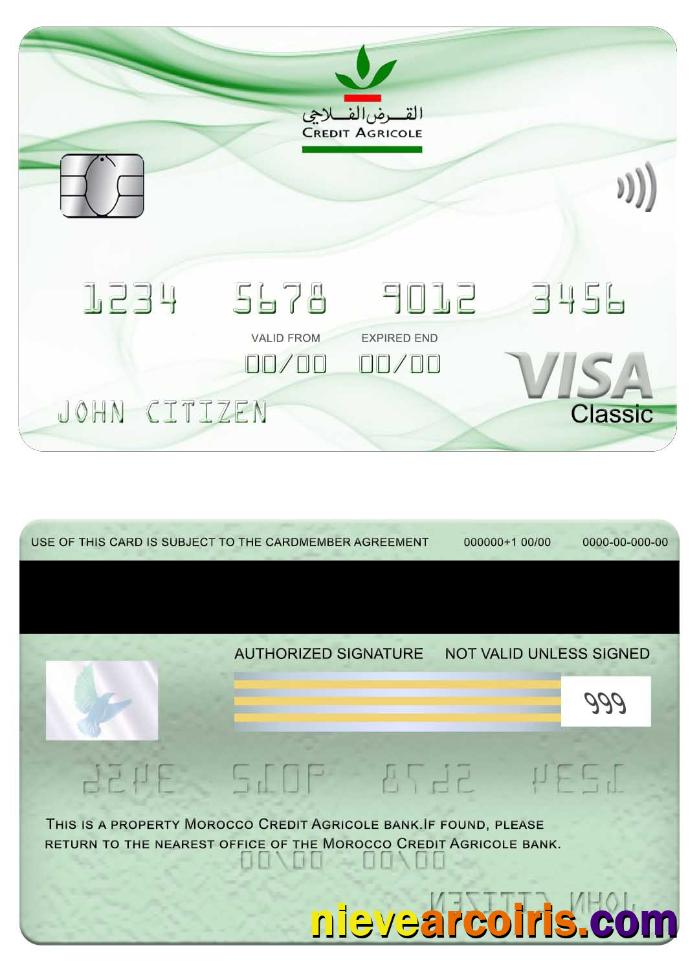 Morocco Credit Agricole bank visa classic card